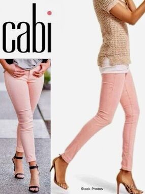 Cabi Style #224 Blush Nectar Pink Mid-Rise Skinny Jeans Size 6